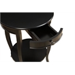 ACME Alysa 1-Drawer Round Wooden End Table with Bottom Shelf in Black