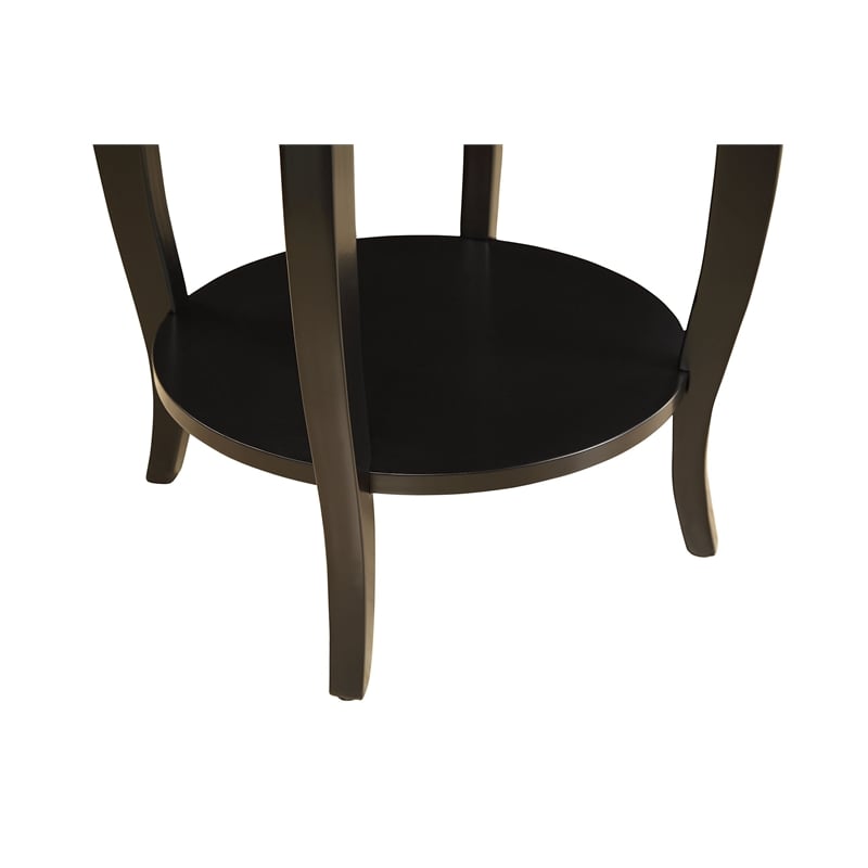 ACME Alysa 1-Drawer Round Wooden End Table with Bottom Shelf in Black