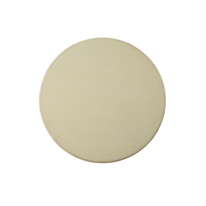 ACME Alyx Wooden Round Pedestal Table in Antique White