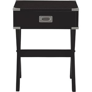 ACME Babs 1-Drawer Wood Square End Table in Black