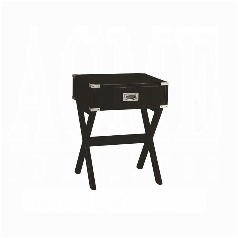 ACME Babs 1-Drawer Wood Square End Table in Black