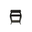 ACME Becci Square Wooden Top End Table with 2 Shelves in Black