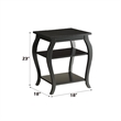 ACME Becci Square Wooden Top End Table with 2 Shelves in Black