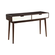 ACME Christa Rectangular 2-Drawer Wooden Console Table in Walnut and White