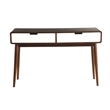 ACME Christa Rectangular 2-Drawer Wooden Console Table in Walnut and White