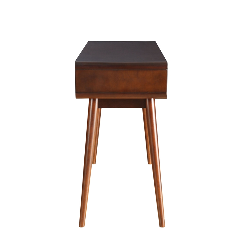 ACME Christa Rectangular 2-Drawer Wooden Console Table in Walnut and White