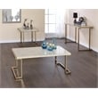 ACME Boice II Rectangular Faux Marble Top Console Table in Champagne Beige