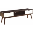 ACME Christa 2-Drawer Wooden TV Stand in Espresso and White