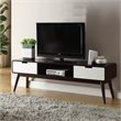 ACME Christa 2-Drawer Wooden TV Stand in Espresso and White