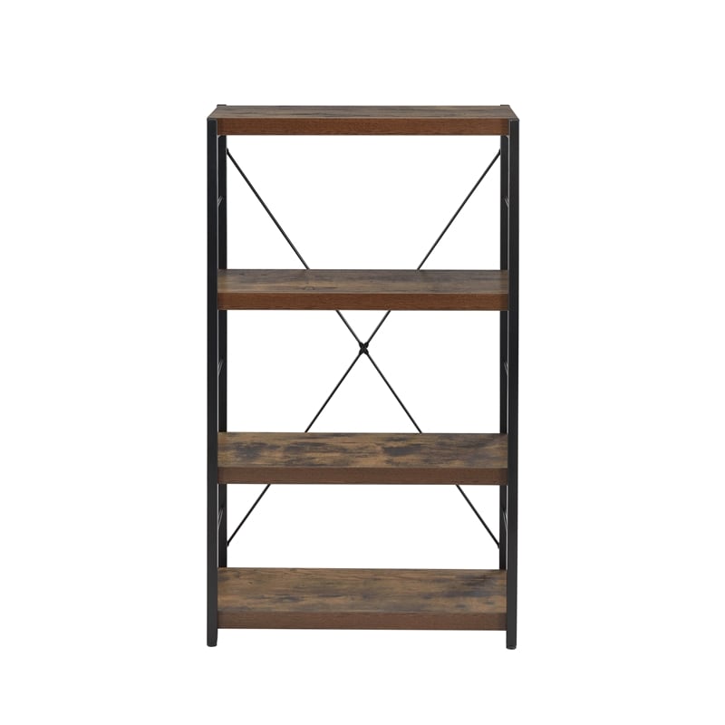 ACME Bob 4 Shelf Wooden Bookcase in Weathered Oak