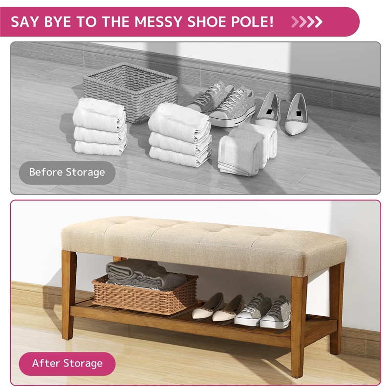 ACME Charla Bench in Beige and Oak