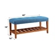ACME Charla Wood and Fabric Bench in Blue and Oak
