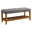 ACME Charla Bench in Gray and Oak