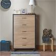 ACME Bemis Wooden Chest with Caster Wheels in Weathered Light Oak