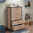 ACME Bemis Wooden Chest with Caster Wheels in Weathered Light Oak