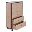ACME Bemis Wooden Chest with Caster Wheels in Weathered Light Oak