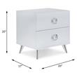 ACME Elms Wooden Rectangular 2-Drawer Nightstand with Ring Pull Handles in White