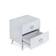 ACME Elms Wooden Rectangular 2-Drawer Nightstand with Ring Pull Handles in White