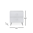 ACME Elms Wooden Rectangular 2-Drawer Nightstand with Ring Pull Handles in White