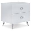 ACME Elms Wooden Rectangular 2-Drawer Nightstand with Ring Pull Handles in White