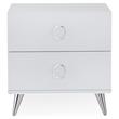 ACME Elms Wooden Rectangular 2-Drawer Nightstand with Ring Pull Handles in White