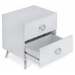 ACME Elms Wooden Rectangular 2-Drawer Nightstand with Ring Pull Handles in White