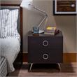 ACME Elms Wooden 2-Drawer Nightstand with Ring Pull Handles in Espresso