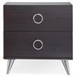ACME Elms Wooden 2-Drawer Nightstand with Ring Pull Handles in Espresso