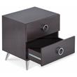 ACME Elms Wooden 2-Drawer Nightstand with Ring Pull Handles in Espresso