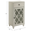 ACME Ceara Wooden Accent Table with Storage Drawer and Glass Door in White