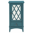 ACME Ceara Wooden Accent Table with Storage Drawer and Glass Door in Teal