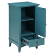 ACME Ceara Wooden Accent Table with Storage Drawer and Glass Door in Teal