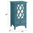 ACME Ceara Wooden Accent Table with Storage Drawer and Glass Door in Teal