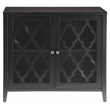 ACME Ceara Storage Wooden Console Table with 2 Glass Doors in Black