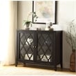 ACME Ceara Storage Wooden Console Table with 2 Glass Doors in Black