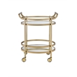 ACME Lakelyn Metal Frame Serving Cart with Bottom Shelf in Glass and Bronze