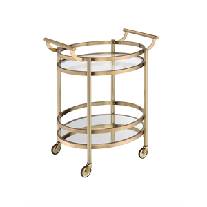 ACME Lakelyn Serving Cart in Clear Glass and Black Nickel