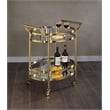 ACME Lakelyn Serving Cart in Clear Glass and Black Nickel