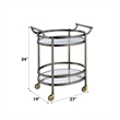 ACME Lakelyn Serving Cart in Clear Glass and Black Nickel