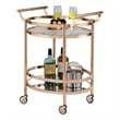 ACME Lakelyn Serving Cart in Clear Glass and Rose Gold