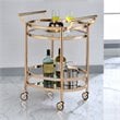 ACME Lakelyn Serving Cart in Clear Glass and Rose Gold