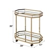 ACME Lacole Metal Frame Serving Cart with Bottom Shelf in Gold and Mirrored