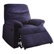 ACME Arcadia Upholstered Woven Fabric Motion Recliner in Blue