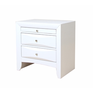 ACME Ireland 2 Drawer Wood Nightstand in White