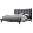 ACME Valda Upholstered Fabric Queen Platform Bed in Light Gray