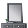 ACME Valda Rectangular Upholstered Mirror in Light Gray Fabric