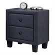 ACME Saveria 2 Drawer Faux Leather Nightstand in Gray