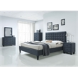 ACME Saveria 2 Drawer Faux Leather Nightstand in Gray