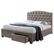 ACME Denise Upholstered King Storage Panel Bed in Brown Mink Fabric