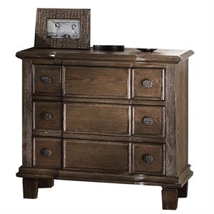 acme baudouin 3 drawer nightstand in weathered oak